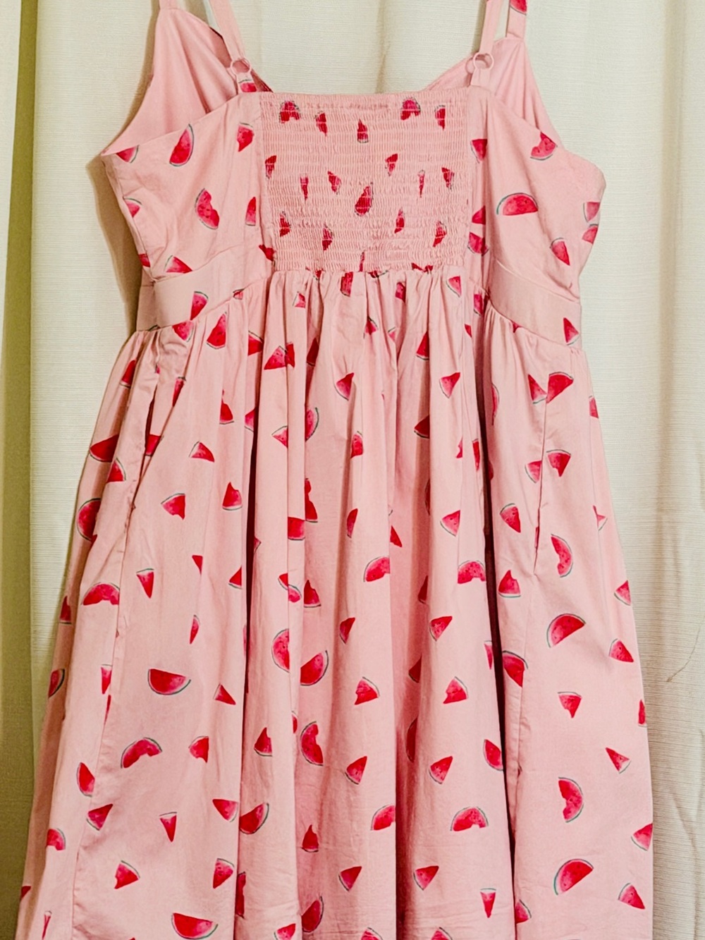 Torrid Pink Mini Length Tie-Front Dress with Watermelon Print - Picture 2 of 5